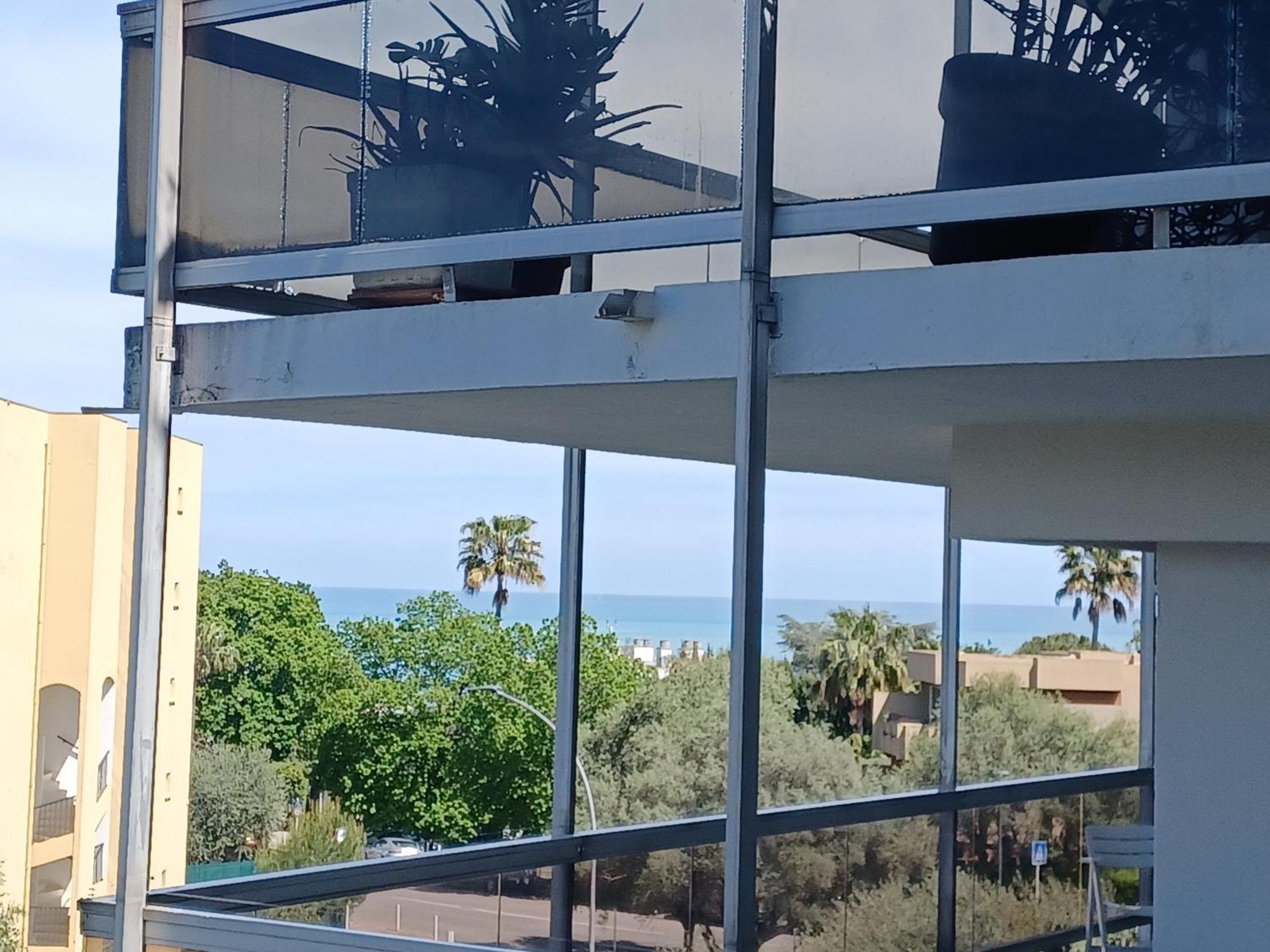 Juan Les Pins Tanit Studio Climatise Vue Sur Mer Piscine อองทีบส์ ภายนอก รูปภาพ